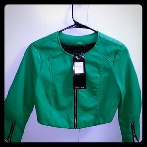 Green leather jacket
